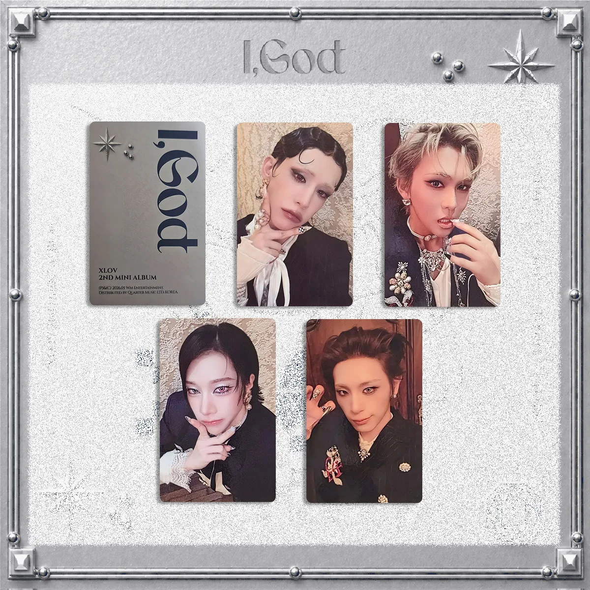 4Pcs/Set Idol Boy XLOV New Album I,God Lomo Cards Special Bonus Cards High Quality Postcards WUMUTI RUI HARU HYUN Fans Gifts