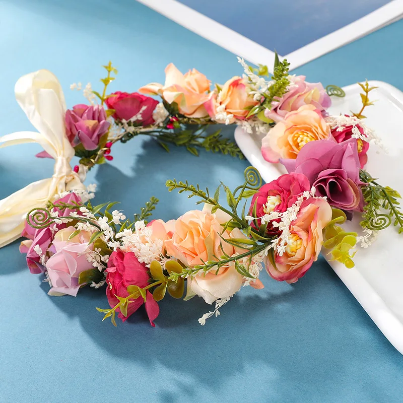 Flower Leaf Headband Tiara For Women Bride Hairbands Party Wedding Bridal Hair Accessories Jewelry Band Crown Tiara Headband image 5