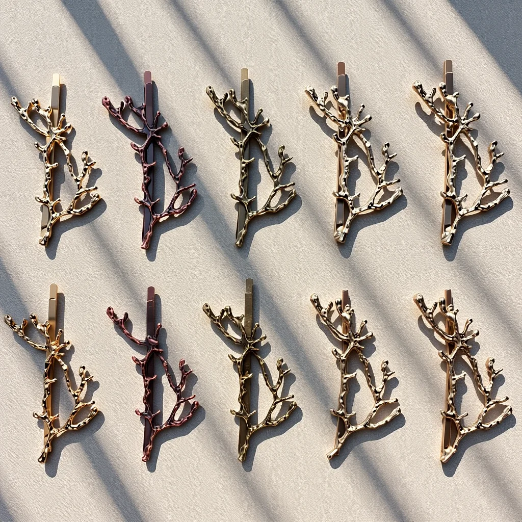 10Pcs Antler Branch Hairpins Stylish Creative Girls Hair Clips Alloy Hair Accessories Gorgeous Look Hairpins Fashion Hairpin