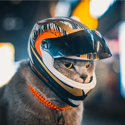 Diy Huisdierenhelmen, Kattenhelm, Hondenhelm-Outdoor Mini-Hoofd Beschermend Veilige Hoed, Huisdierfoto Rekwisieten Accessorie,Mini Motorhelm