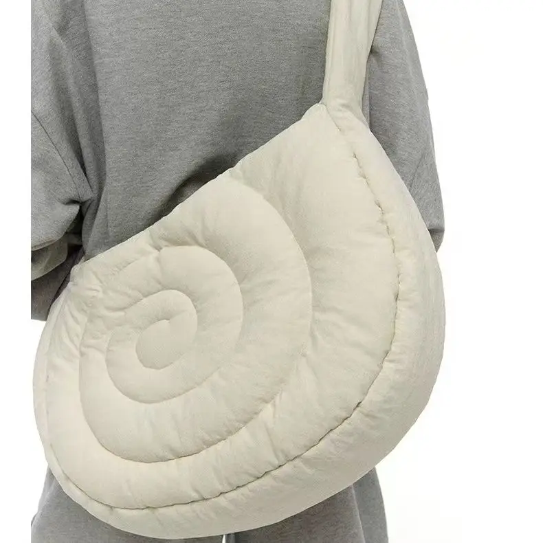 Sac à Main en Nylon et Coton pour Femme et Fille, Nouvelle Mode, Bouffante Escargot, Remplissage, Automne, Hiver, Initié, Simple, Bureau