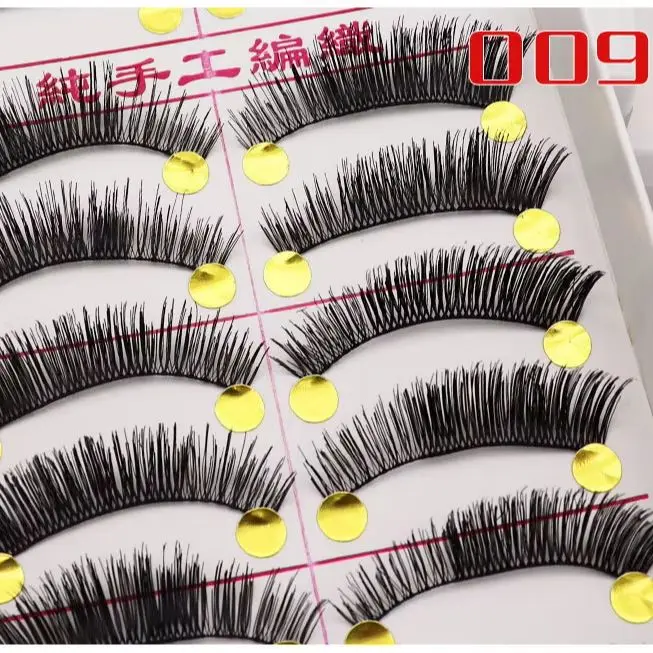 Red Taiwan False Eyelashes 10 Pairs Cotton Thread Soft Stalk Natural Thick Stage Performance Upper Fake Eye Lash Extension