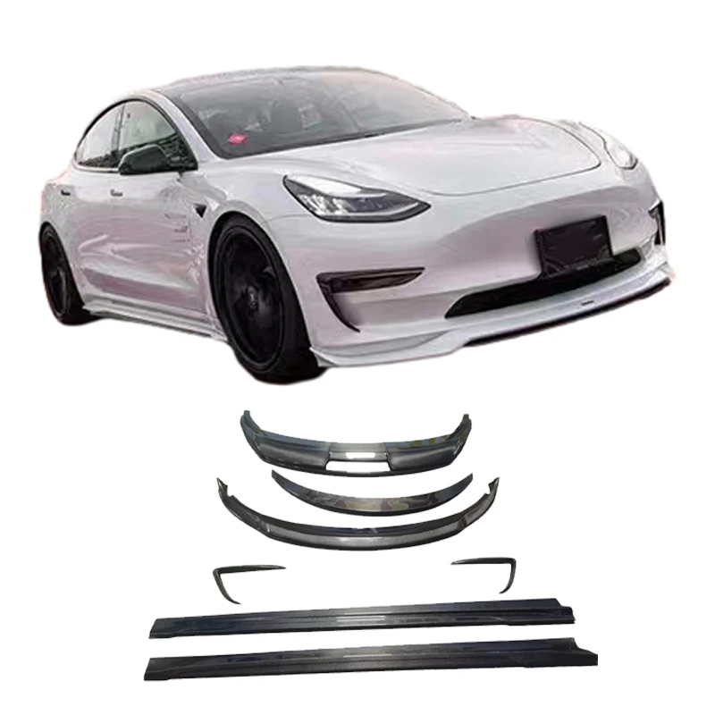 

ART Style Carbon Fiber Fibre Aero Body Kit For Model3 Body kit With Front Rear Lip Diffuser Side Skirt Spoiler Canards