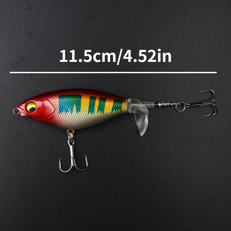 5pcs/box Topwater Fishing Lure 10g Whopper Popper Wobbler Artificial Hard Bait Bass Popper Soft Rotating Tail Fishing Tackle
