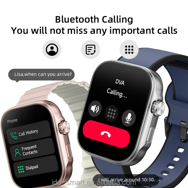 Премиум 1,99-дюймовый HD модные умные часы AI Voice Уникальный современный дизайн Сердечный ритм Кислород Здоровье сна Мультиспортивный режим