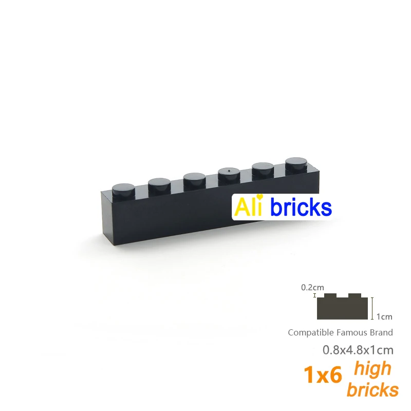 120pcs 1x6 Dot Bulk Building Blocks Thick Figures Bricks Educational Creative Size Compatible With 3009 Plastic Toy for Children