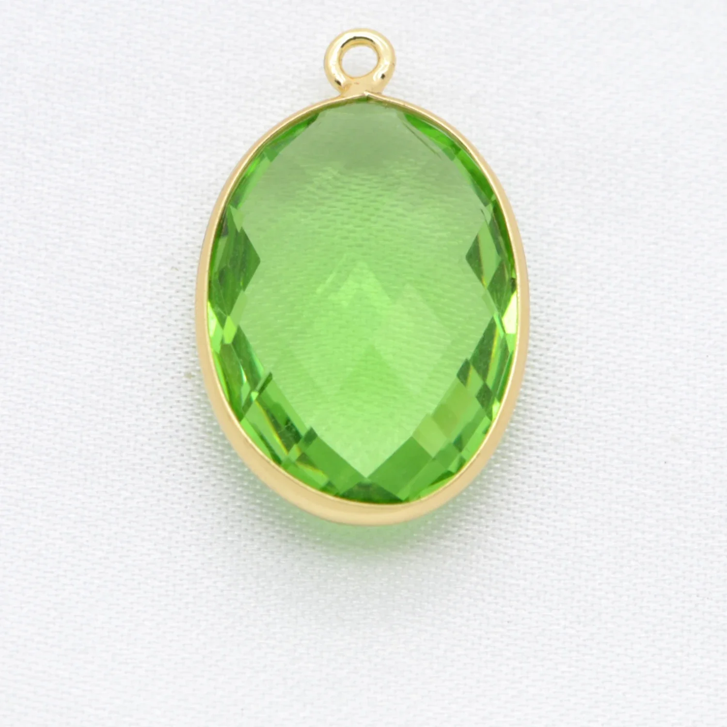 12 Pcs Pendant for DIY Earrings Necklace Jewelry Making Accessories Copper Edging Oval Pendant Glass Crystal Material Charm Part