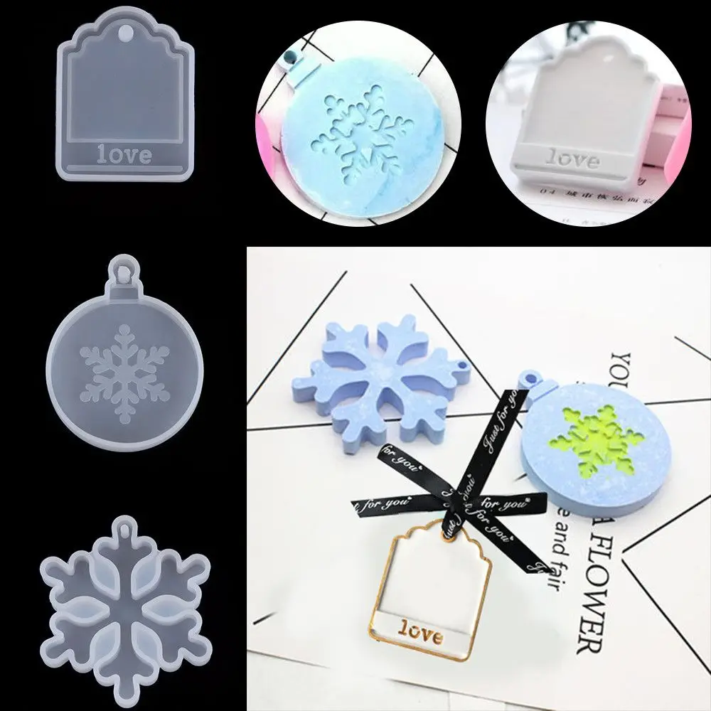 DIY Pendant Hanging Tags Jewelry Making Tools Epoxy Resin Molds Xmas Ornament Silicone Mould Crystal Resin Mold