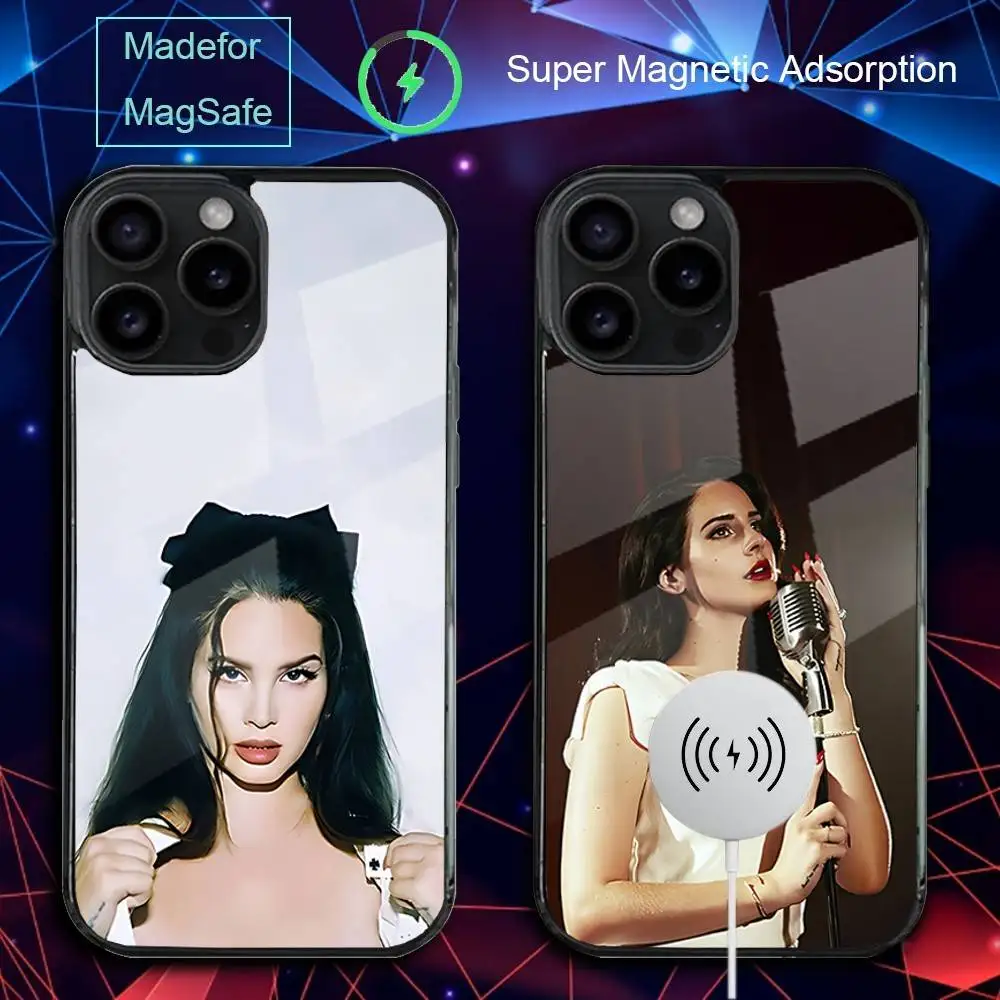 

L-Lana Singer Del Rey Phone Case For iPhone 17,16,15,14,13,12,11,Pro,Max,Plus,Mini,SE4,E Magnetic Magsafe Wireless Charging