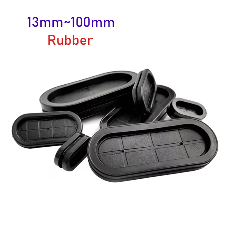 Black Oval Rubber Grommet Blanking Cover Double Sided Wire Cable Protector Hole Seal Electrical Plugs Protective Coil RingGasket