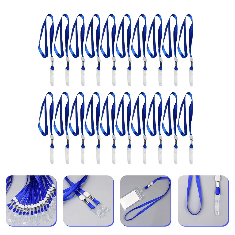 

20Pcs Breakaway Safety Blue Lanyards Work Cards Neck Clip for Id Badge Holder Office School Nurse Breakaway Lanyards