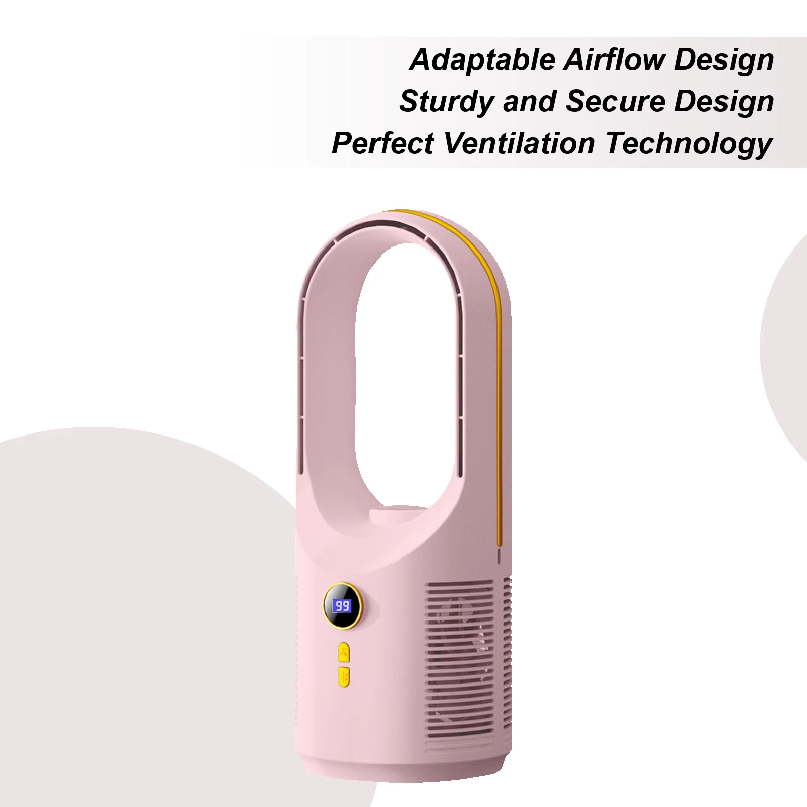 

Настольный безлопастной вентилятор, 5-скоростная регулировка, тихий безлопастной вентилятор, ночник, 1800 мАч, циркуляционный вентилятор для кемпинга, гостиной