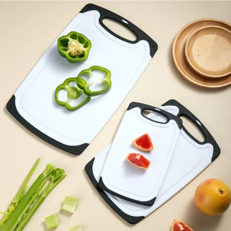 Kitchen tools PP plastic cutting board chopping board three-piece set of cut vegetables and fruits FDA meat cutting board suppli