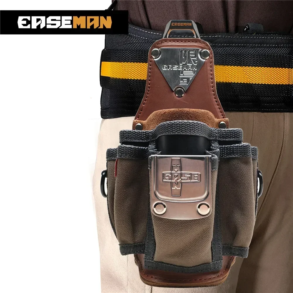 Leathers Heavy Duty Tool Waist Bag Wear Top Quality Resistant Sturdy Organizer Pochete with Multiple Pockets for Electricians