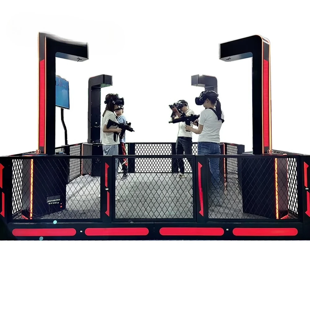 Virtual Reality Case 4 Players 9D Vr Shooting Experience Real Gaming Battle Vr Arcade Machine