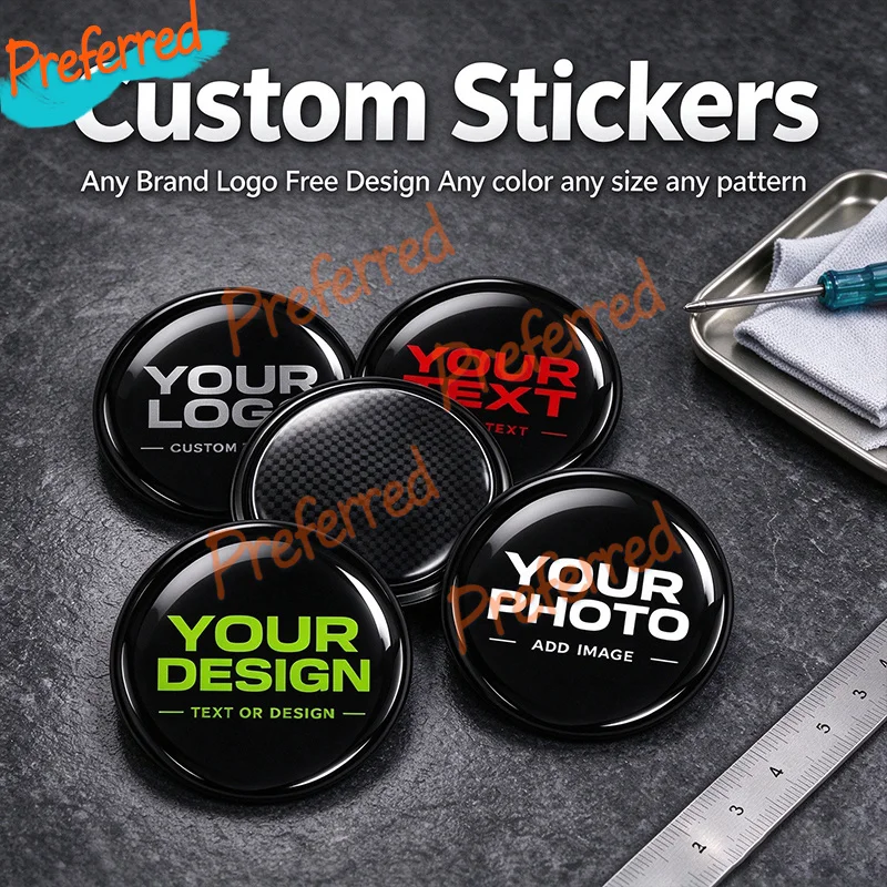 3D Silicone Sticker Custom Logo Name Decals Carbon for Wheel Hubs Car Heads Car Keys License Plates National Flags - Free Design