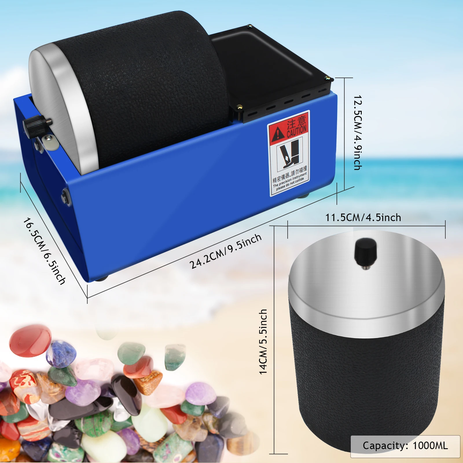 Hobby Rock Tumbler Machine - Single Drum Jewelry Polisher for Mini Ring Polishing