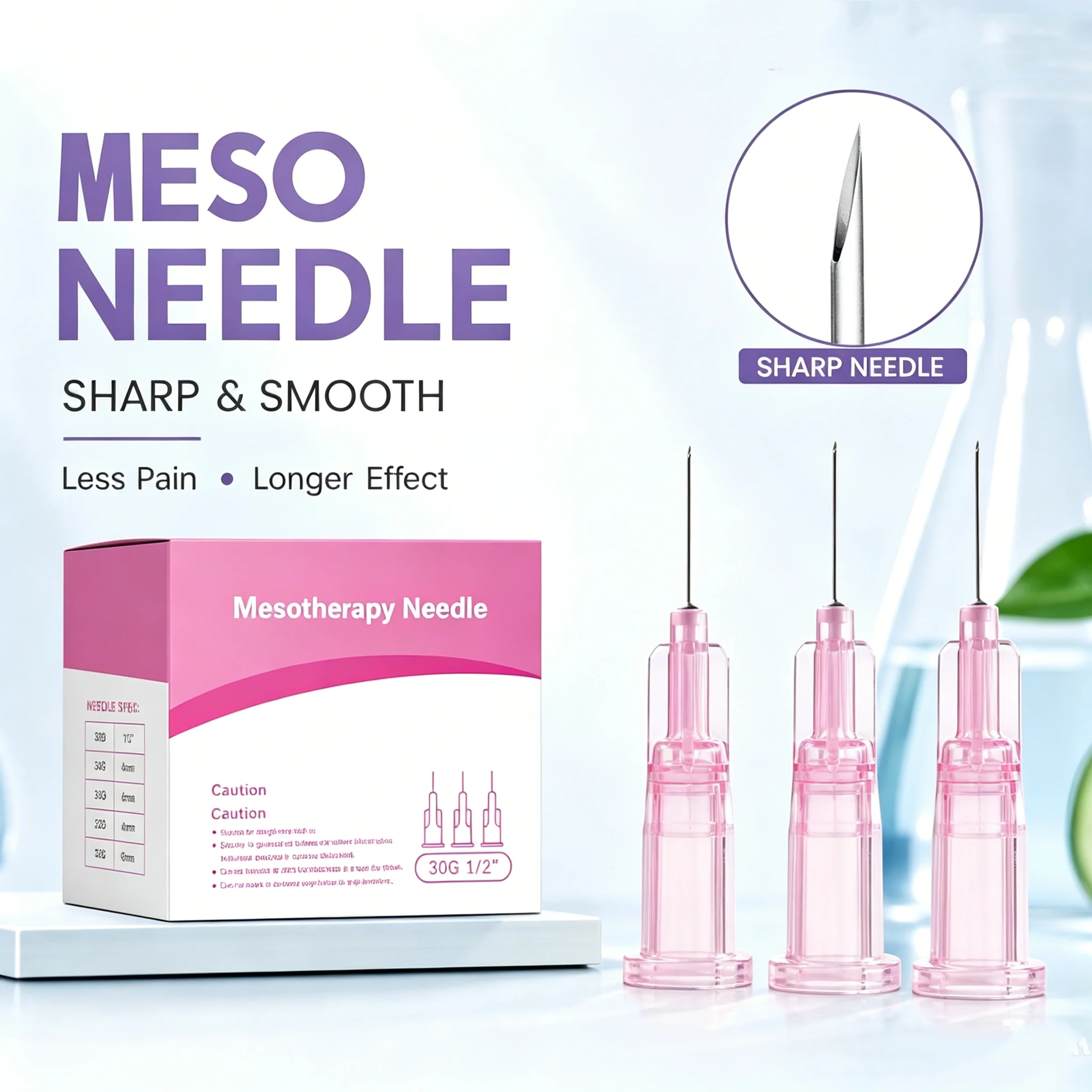 

20/50pcs Painless Meso Needle 27G/25G 13 Disposable Small Sharp Tip Needle Superfine EyelidNose Mesotherapy Microneedling