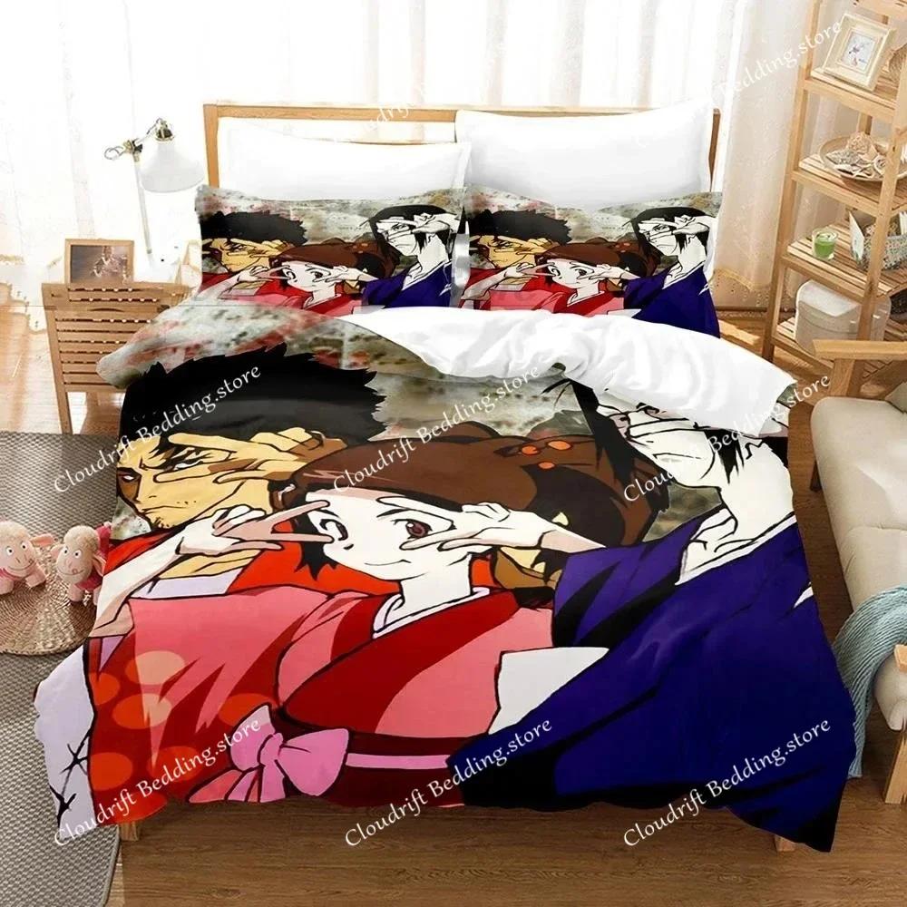 

Комплект постельного белья в стиле аниме Samurai Champloo: пододеяльник, покрывало для спальни, одинарный, двуспальный, королевский размер, домашний текстиль