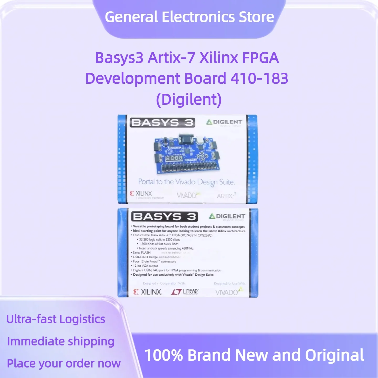 Basys3 Artix-7 Xilinx FPGA Development Board 410-183 (Digilent)