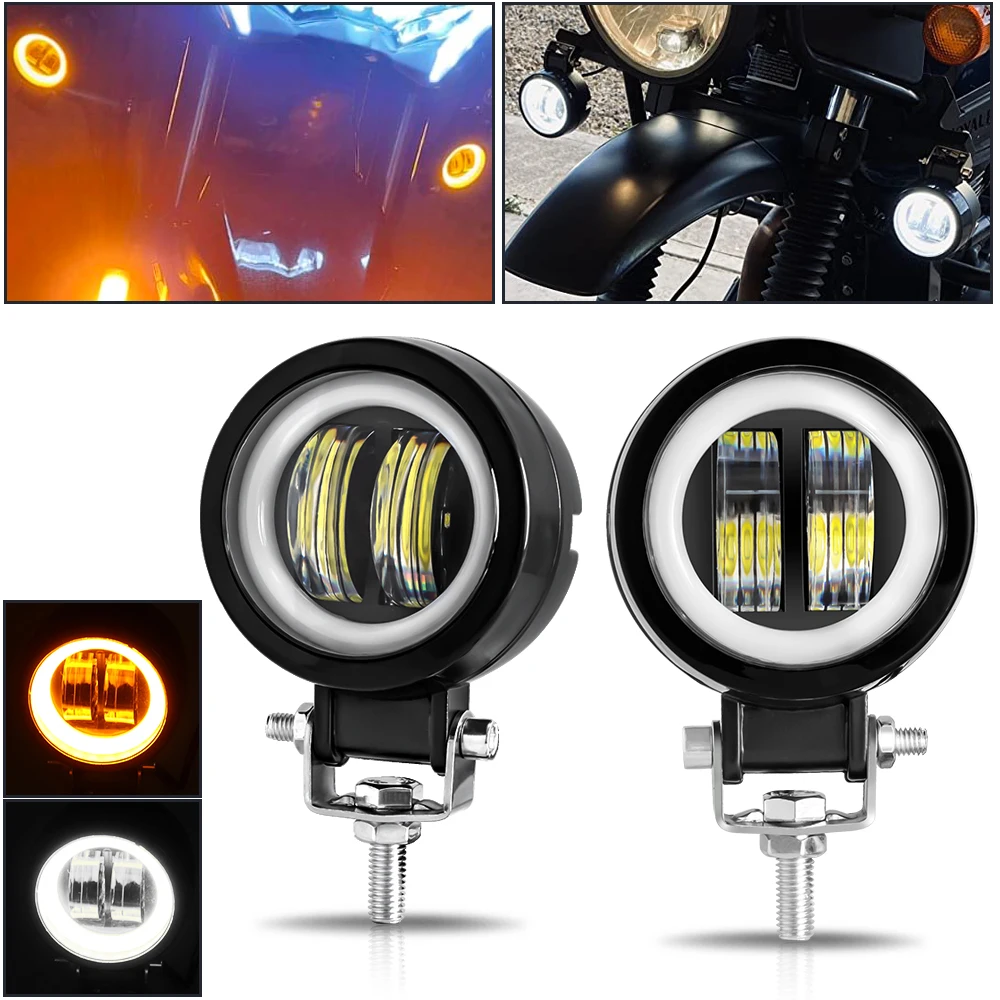 ضوء العمل عيون الملاك المستديرة مصباح ليد بار الأضواء المحمولة دراجة نارية سيارة الطرق الوعرة القيادة الضباب مصباح شاحنة مزرعة جرار قارب SU