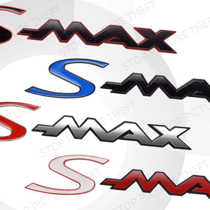 Metal Alloy For Ford C-MAX S-MAX Logo Car Trunk Fender Sticker Decoration Emblem Badge Accessories Glossy Black