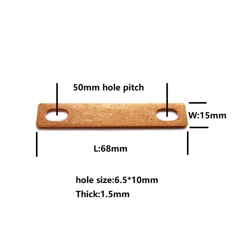 4pcs Lithium Bus Bar Battery 50mm Hole Central Pitch Copper Posts Straps Clips M6 Hole Size For LiFePO4 CATL CALB Lishen EVE