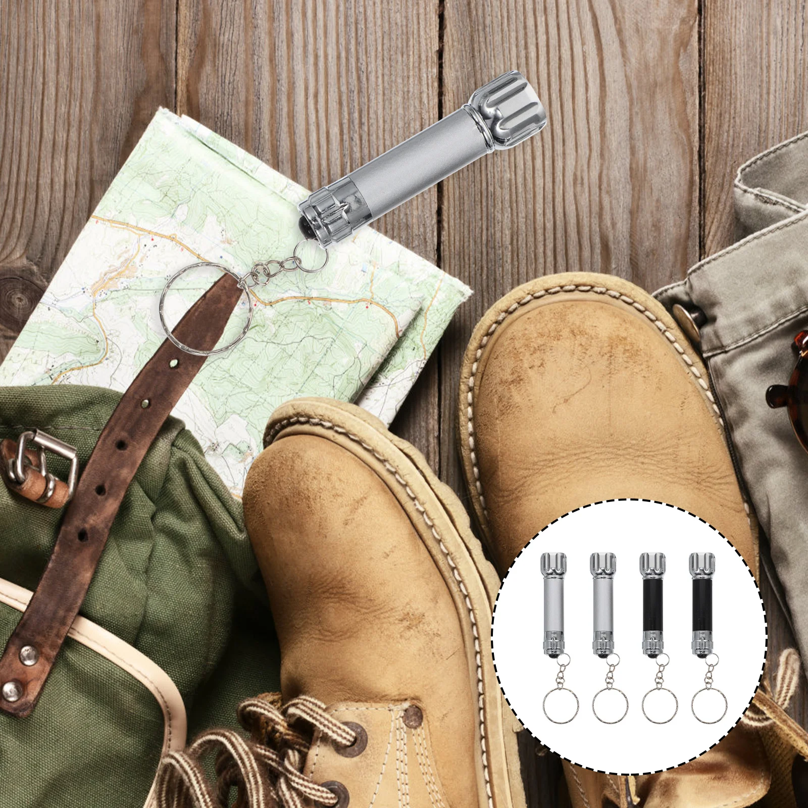 

4Pcs Mini LED Pumpkin Head Flashlight Portable Keychain Aluminum Alloy Outdoor Flashlight Camping Hiking