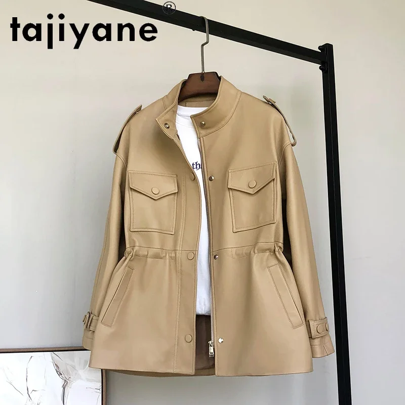 Takiyane – Veste en cuir véritable pour Femme, manteau en peau de mouton, décontracté, printemps 100%, Pph4458, 2021