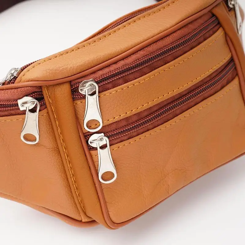 Herren-Gürteltasche aus PU-Leder, Hüfttasche, Kunstleder-Bauchtasche, modische, luxuriöse kleine Umhängetasche für Männer – Detail 1