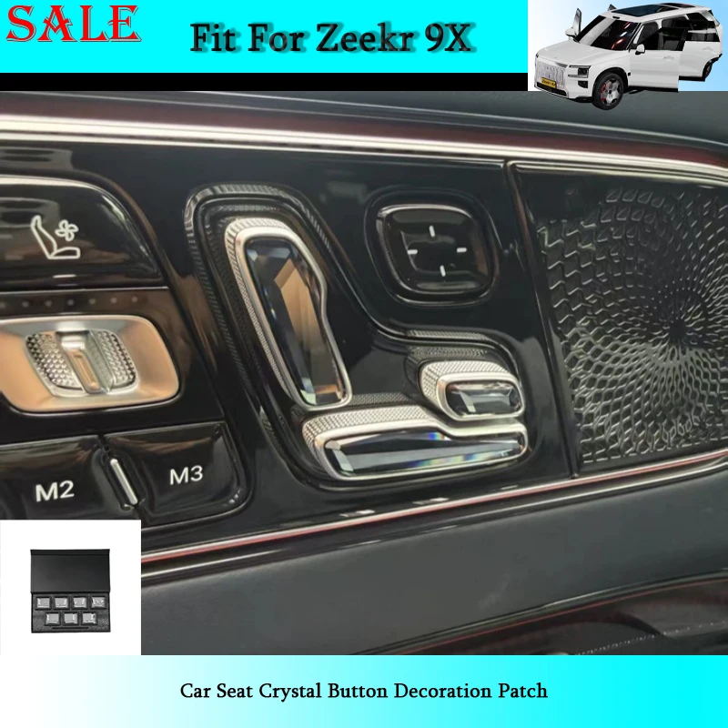 Car Seat Crystal Button Decoration Patch Fit for Zeekr 9X 2026 Car Seat Button Anti Scratch Replacement Decorative Interior Part