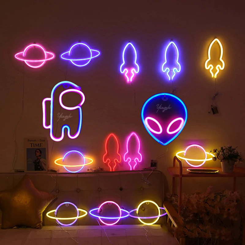 All\'ingrosso Neon Sign Light Custom Led Lamp Night Lights Love Heart Game Bar Room Decor Birthday Wedding Party Shop regalo per bambini