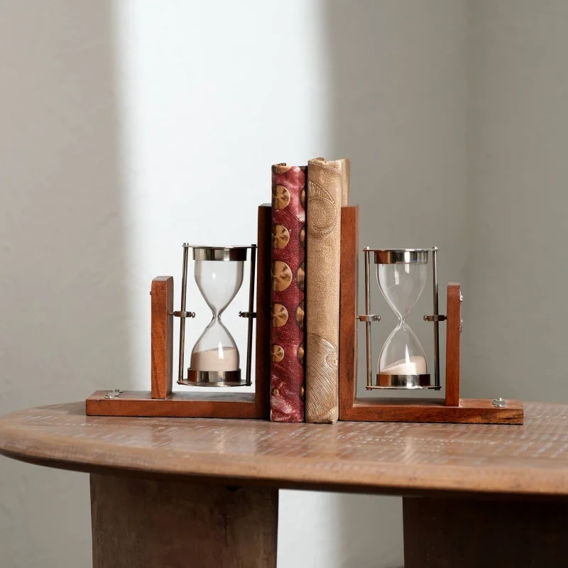 

Decorative Wooden Bookend With Hourglass-Tabletop Object