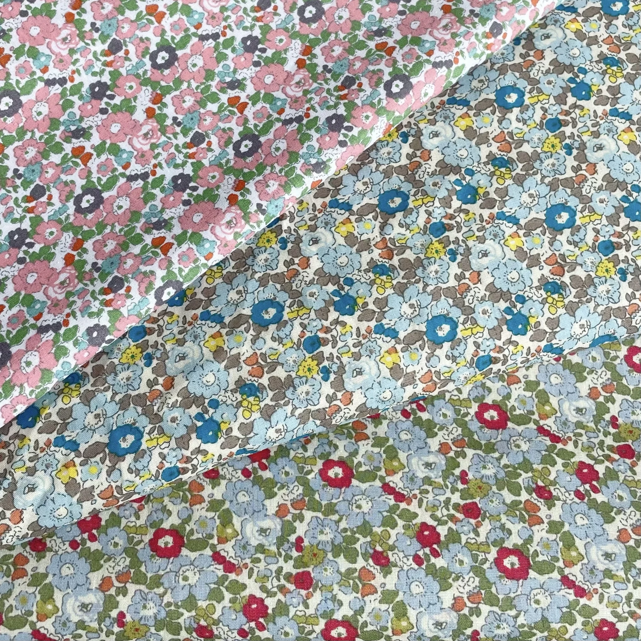 Berry Plants Flowers 100% Pure Fabric Cotton 40S Like Liberty Fabric Digital Printing For Sewing Cloth Dresses Skirt Kids Design