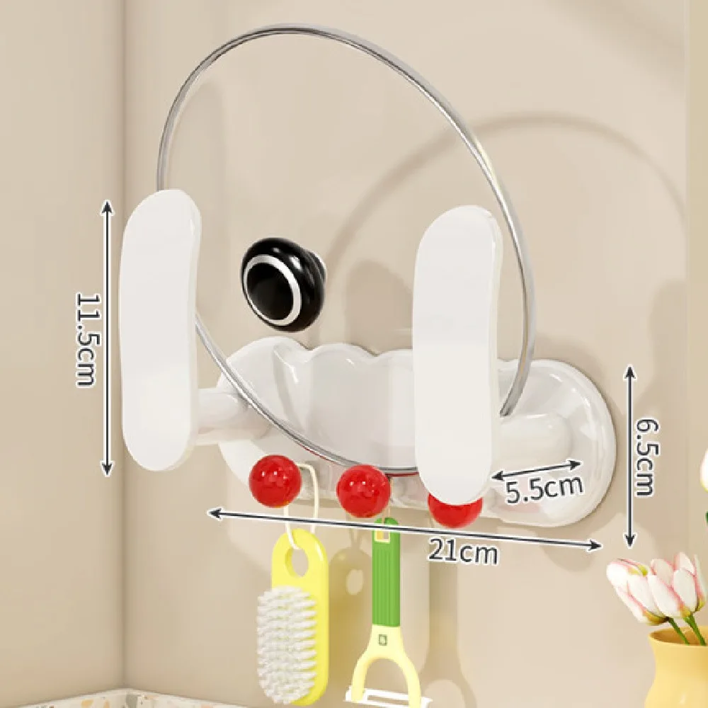 

Rotatable Wall Mount Pot Lids Holder Save Space Punch-free Chopping Board Rack Tool Storage Simple Pan Cover Storage Holder