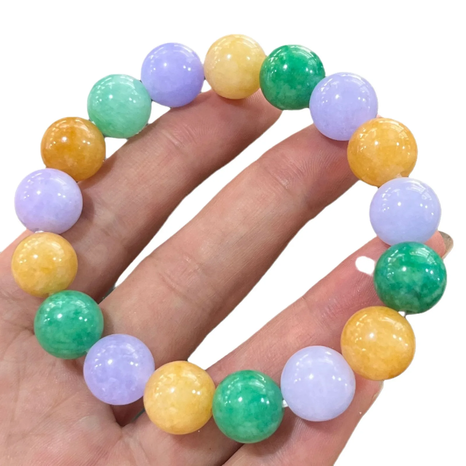 Tri colored jade bracelet versatile multiple colors natural quartz rock emerald green bracelet jewelry bangles bracelets elegant