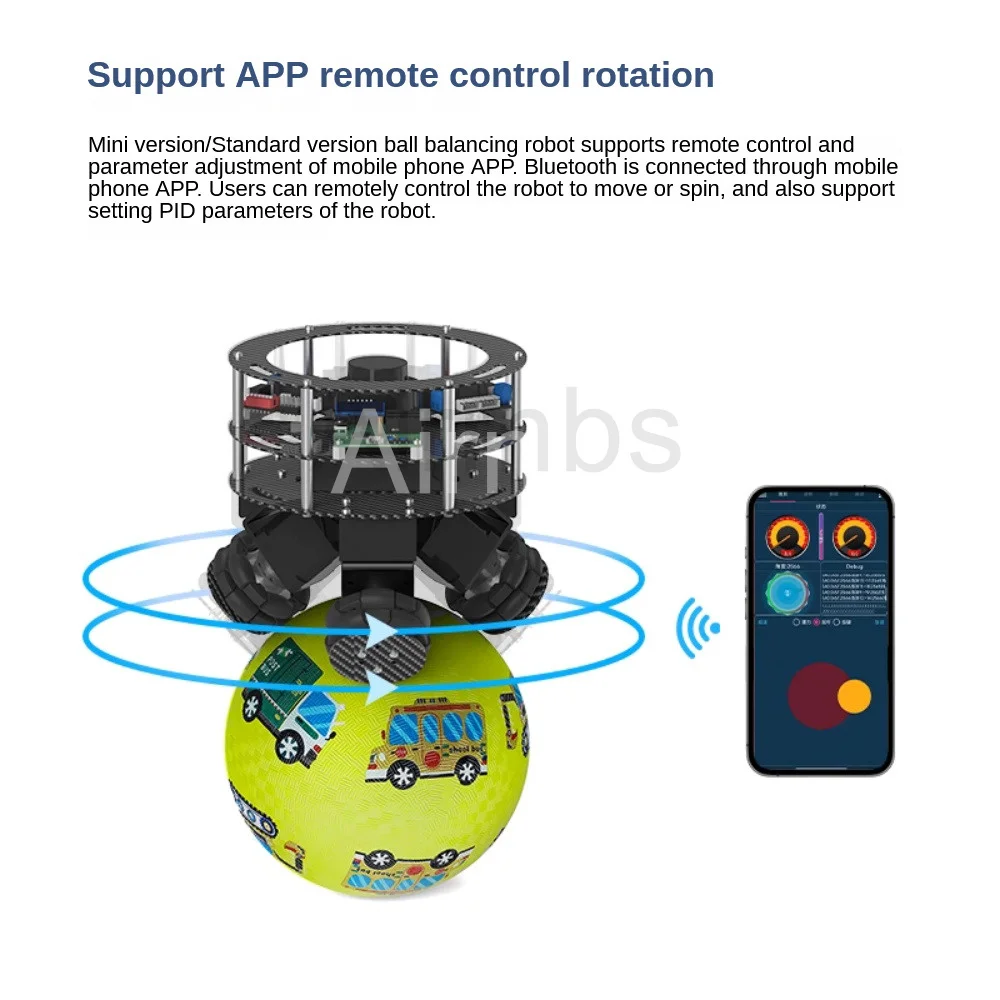 Stm32 밸런스 로봇 볼봇 바디 인텔리전스는 2차 개발 앱 PID 속도 제어 스타터 키트를 지원합니다.