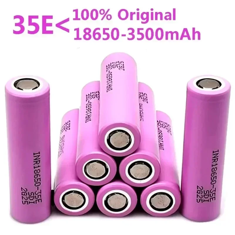 100%.Original. for. 18650,3500 mAh.20A. discharge INR 18650,35 E.3500mAh.18650 battery Li-Ion 3.7 v rechargeable battery. LED..