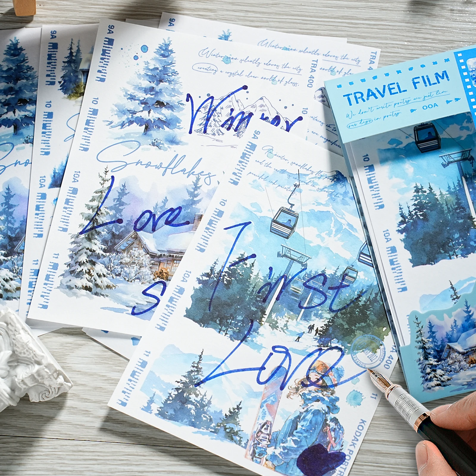 Etori Life سلسلة أفلام السفر الرجعية أربعة مواسم ملصقات المناظر الطبيعية في الهواء الطلق المواد المختلطة ورقة الاستخدام المزدوج DIY بها بنفسك كمبيوتر محمول ، ألبوم صور ، سجل القصاصات اليدوية ، كيس ورق الهدايا ، القرطاسية الطلاب ، ملصقات الأطفال ، الحرف اليدوية #2