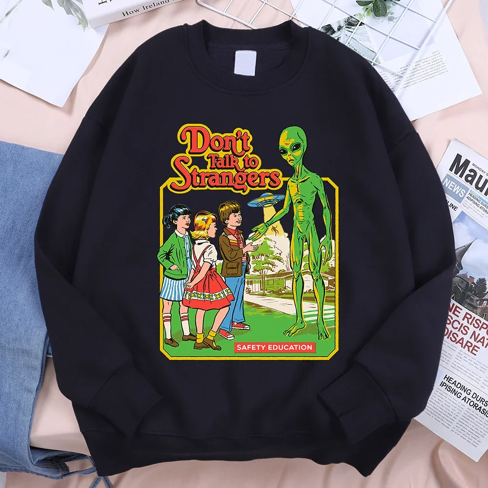 لا تتحدث مع الغرباء الرجال النساء البلوز الهيب هوب نمط الخريف الشتاء البلوز الحديثة والعصرية الرجال النساء للجنسين الشارع الشهير #3