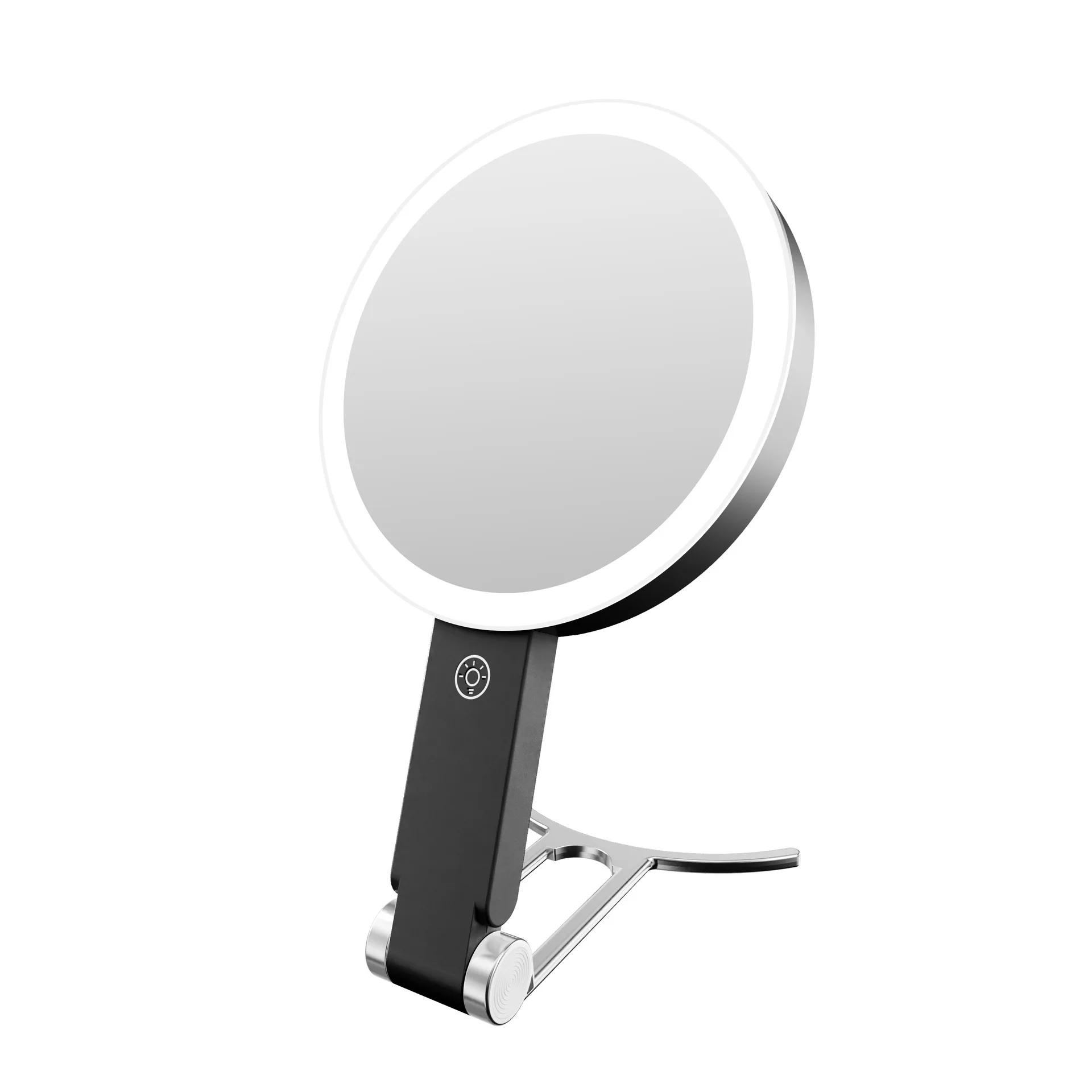 Portable Double Sided Light Emitting Diode Makeup Mirror 1X10X Foldable Makeup Mirror Popular Travel Makeup Mirror