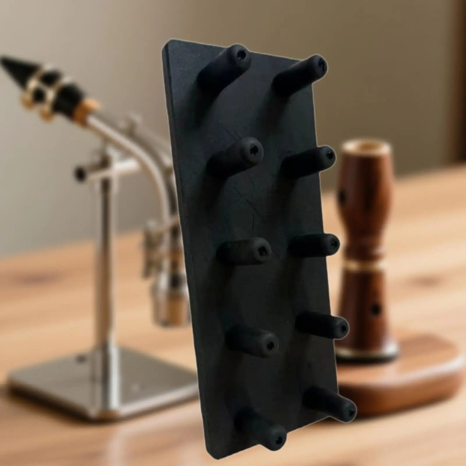 Compact Wood Mouthpiece Rack for Saxophone and Clarinet Storage Countertop Musical Instrument Accessories