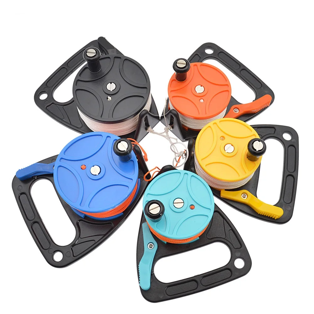 ISURE MARIN Scuba Dive Reel with Thumb Stopper High Visibility Line Diving Reel Finger Spool  for Safety Diving Snorkeling