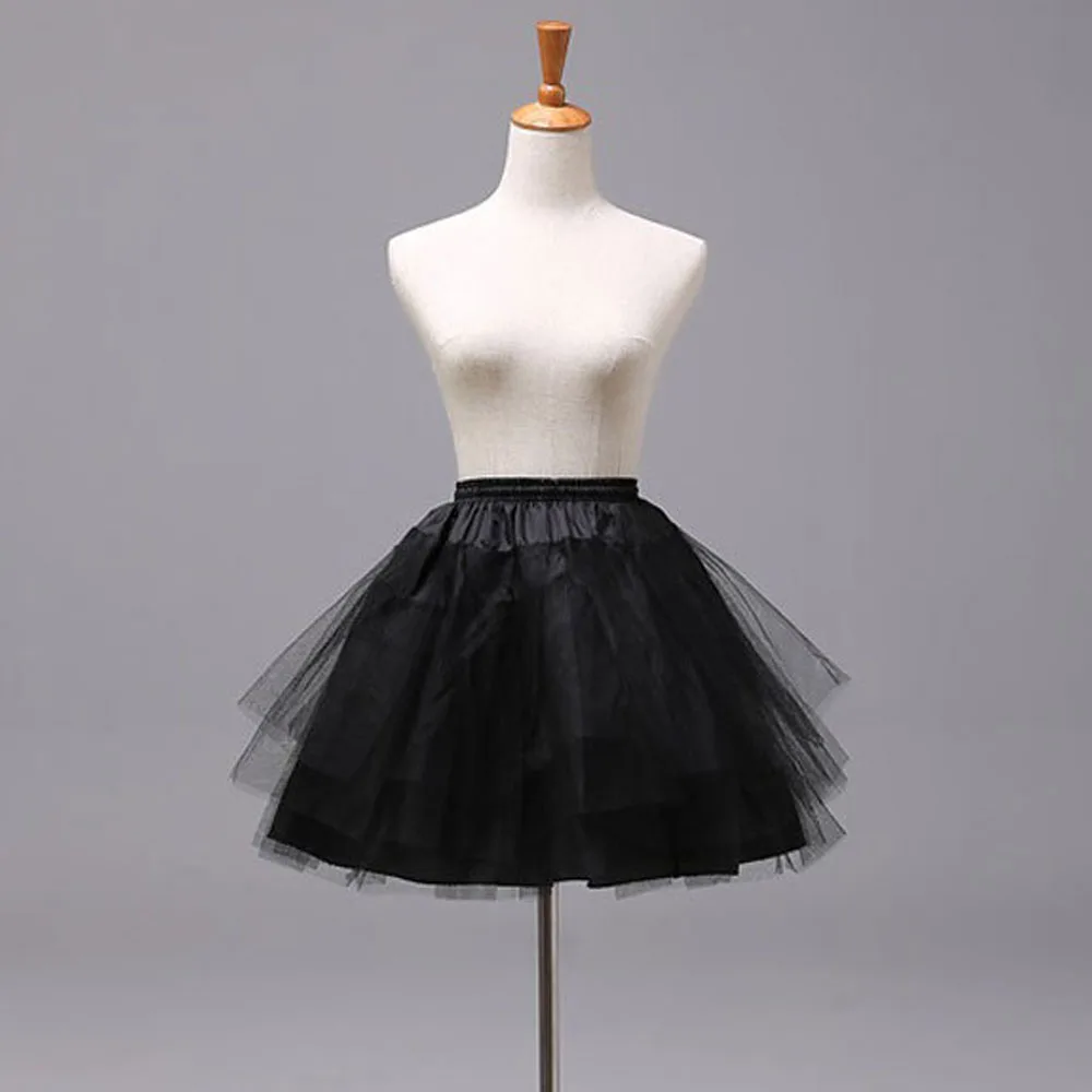 

Women's Petticoat 3 Layers Tulle Elastic Waist Short Underskirt Dress Accessories for Party