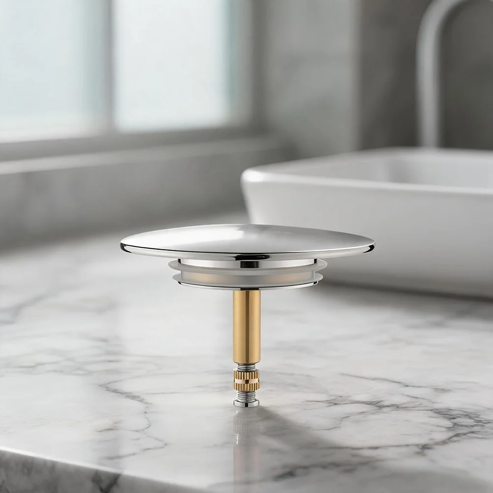 Bathtub Water Seal Cover in Solid Brass with 72mm Upper Cover and 39mm Lower Cover Precision Fit for Standard Drain Sizes