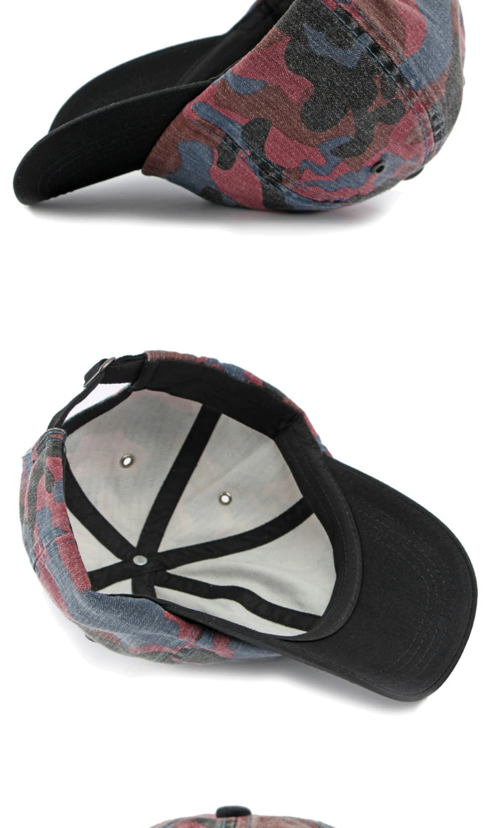 HT4350 Baseballkappe für Herren und Damen, Frühling und Sommer Sonnenkappe, Atmungsaktive Baumwolle, Tarnmuster Baseballmütze, Verstellbare Snapback-Kappe – Detail 11