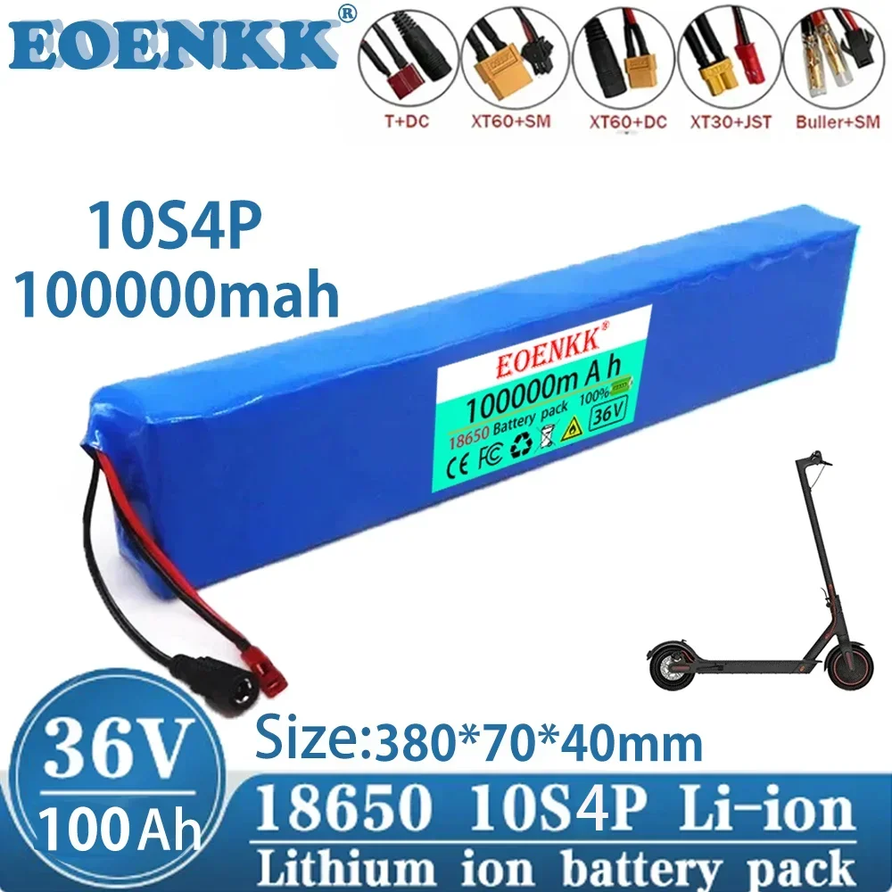 36V 10S4P 100Ah 100000mah 18650 Lithium Ion 42V Battery Pack Original high power cell  Built - In BMS Protection