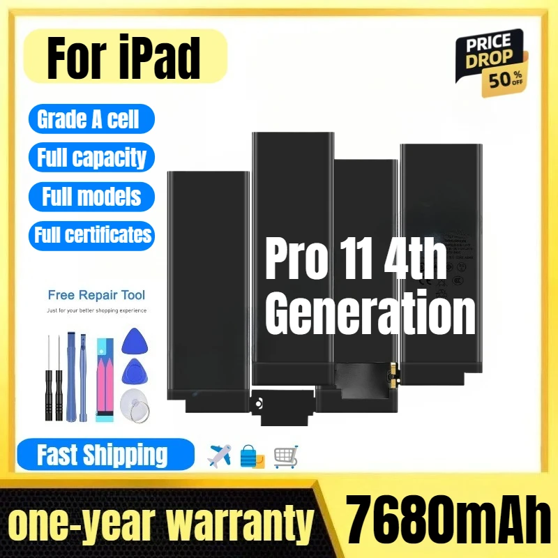 

A2762/A2369/A2435 for IPad Pro11 3th/4th Generation Tablet Battery High Quality High Capacity Replacement Bateria Grade A Cell