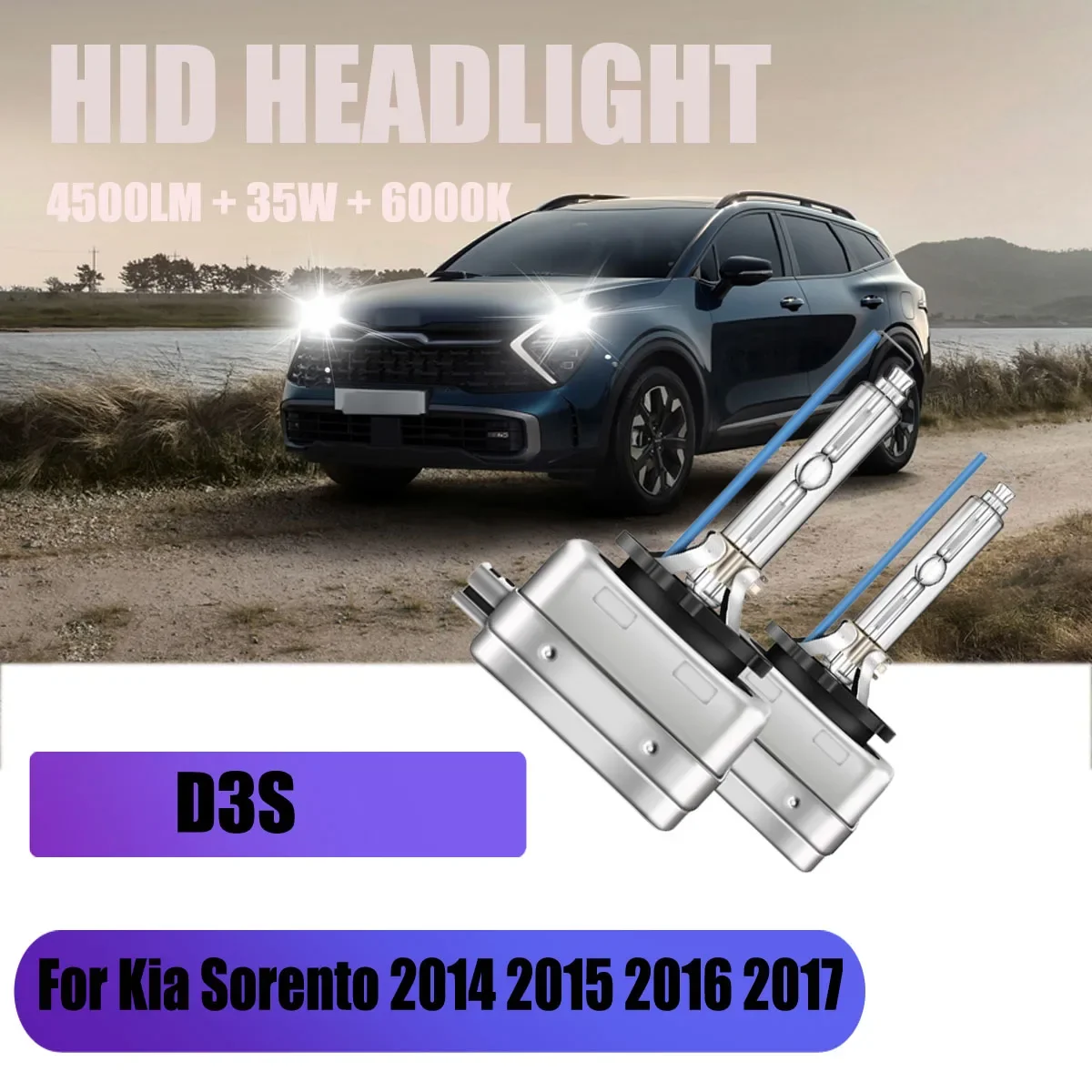 Xenon HID Headlight D3S Car Lamp 35W Perfectly Simulate Pattern For Kia Sportage IV (QL, QLE) 2016 2017 2018 2019 2020 2021-2023