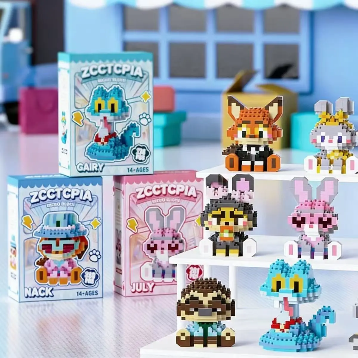 Animal Made Peripheral Building Blocks Small Toys Cartoon Dolls Small Particles Puzzle Assembly Ornaments Children's Gifts